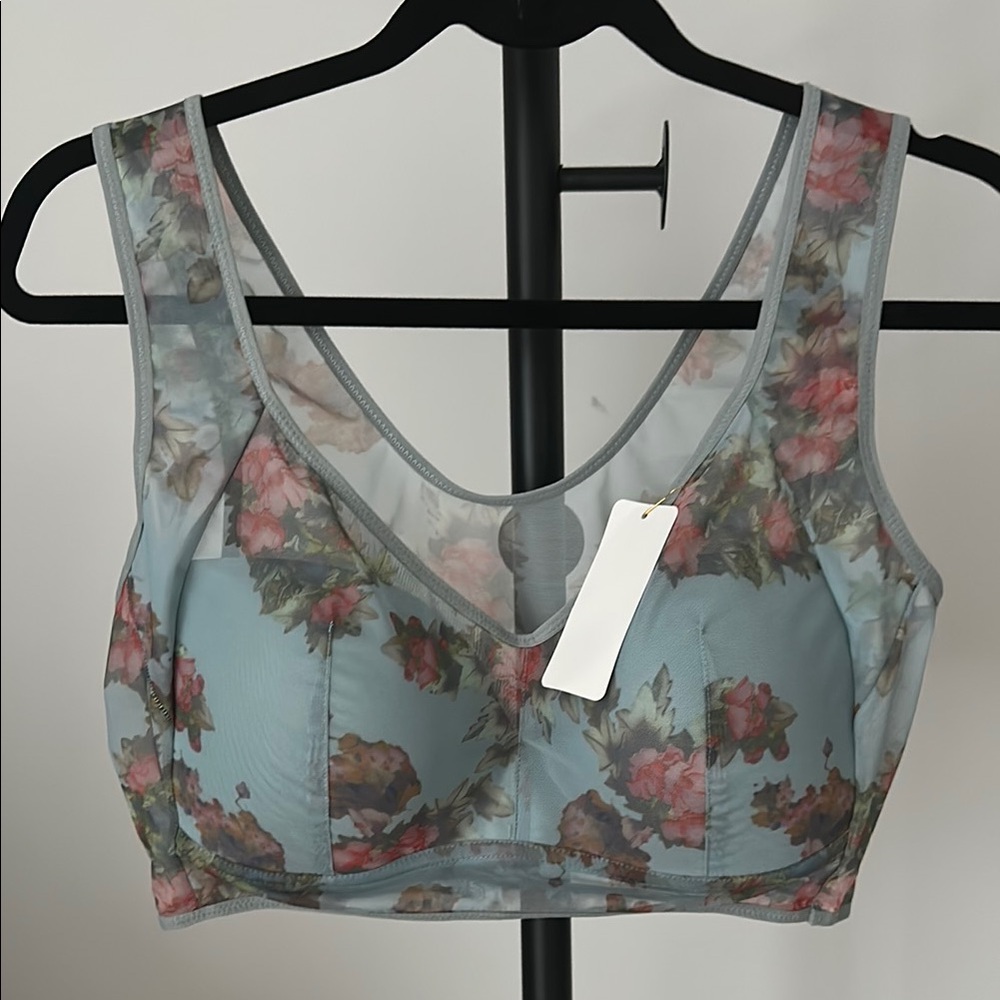 ☀️Blue and Pink Floral Bra with Wide Straps (set of two) - Picture 2 of 4
